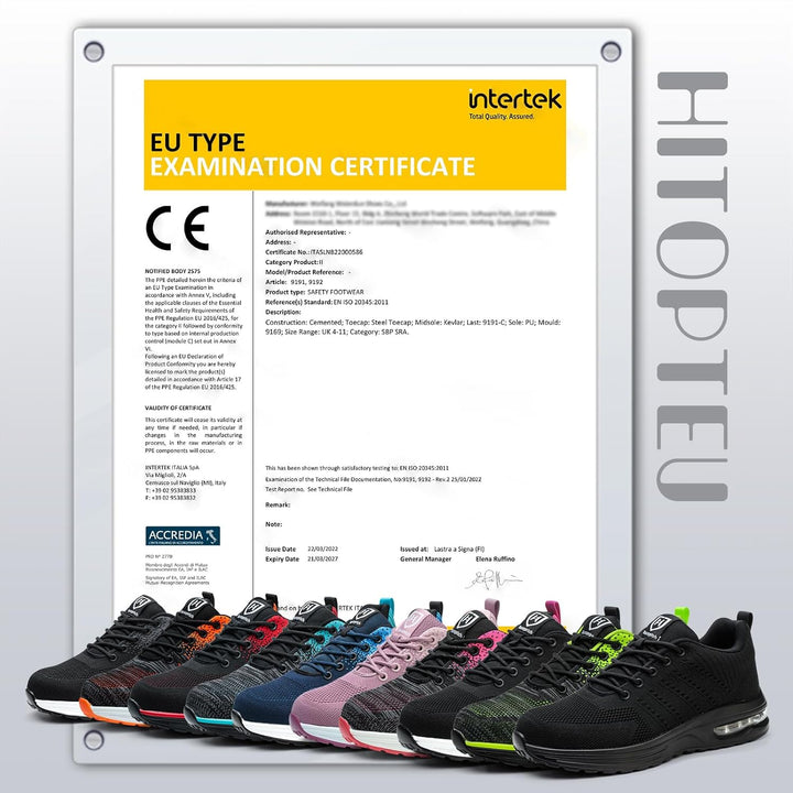 Sicherheitsschuhe Herren Arbeitsschuhe Damen Leicht Sportlich Arbeitsturnschuhe mit Stahlkappe rutsc