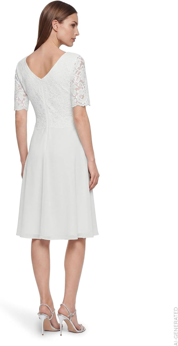 Vera Mont Damen 0113/4825 Kleid 40 Offwhite, 40 Offwhite