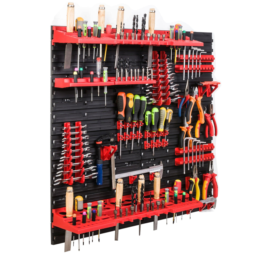 SimpleThing Lagersystem Werkstattregal | 78 x 78 cm | | Wandregal mit Werkzeughalterungen - Wandplat