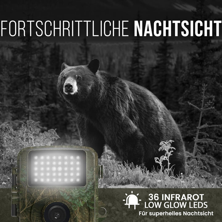 Strex Wildkamera mit Nachtsicht – 16MP 1080P Full HD – Wasserfest – Jagdkamera – Wildtierkamera