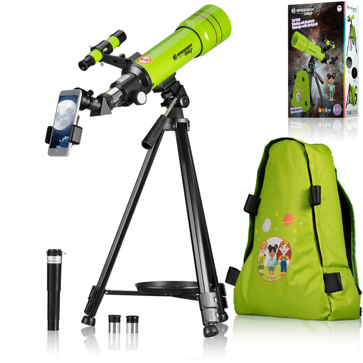 Bresser Junior Kinder-Teleskop Einsteiger 70/400, astronomisches Linsen-Teleskop für Kinder ab 8 Jah
