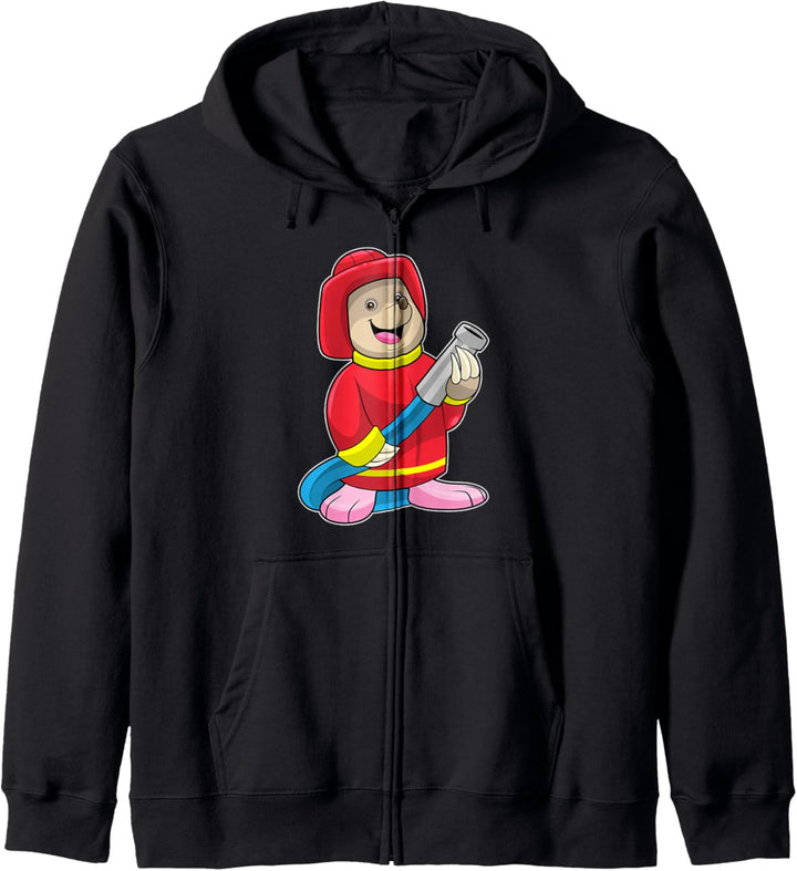 Maulwurf Feuerwehrmann Feuerwehrschlauch Feuerwehr Kapuzenjacke