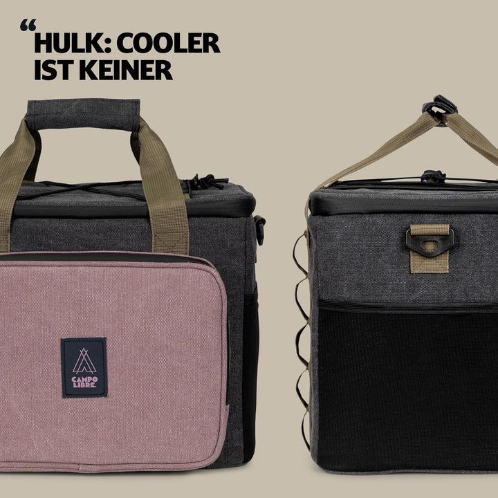 Campo Libre.® Hulk I Premium Camping Kühltasche 30l & 20l I Kühltasche klein mit Wasserdichten Reiss