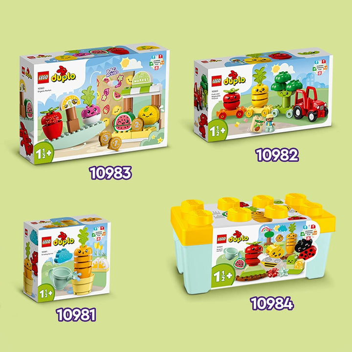 LEGO DUPLO My First Obst- und Gemüse-Traktor, Geschenk Spielzeug zum Basteln, Sortieren und Stapeln