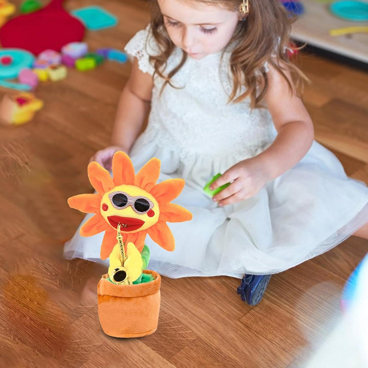 Tanzende Sonnenblume, Singende Tanzende Sonnenblume, Leuchtender Blumenplüsch Wiederholt, was Sie Sa