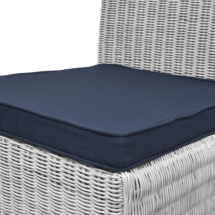 Beautissu Loft SK Stuhlkissen 45x40 cm Blau - 4er Set Stuhlpolster mit Bändern Sitzkissen für Stühle