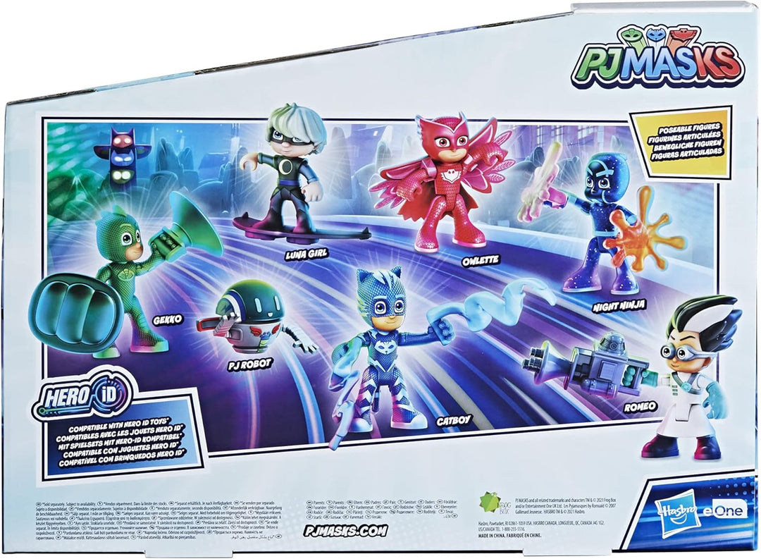 PJ Masks Hero and Villain Figure Set Preschool Toy, 7 Action Figures with 10 Accessories, Ages 3 and