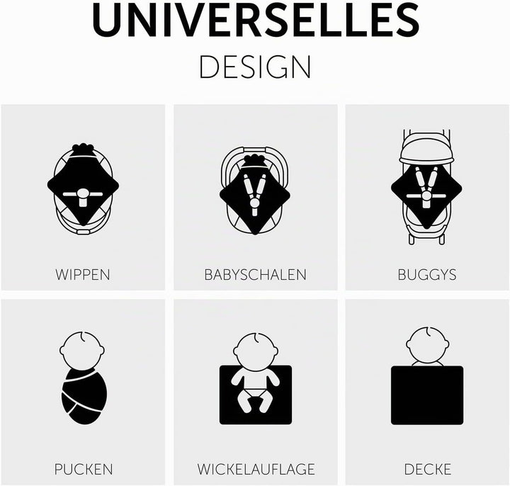 Hauck Baby Einschlagdecke Snuggle N Dream / Baumwolle / Universal für Babyschale, Autositz, Kinderwa