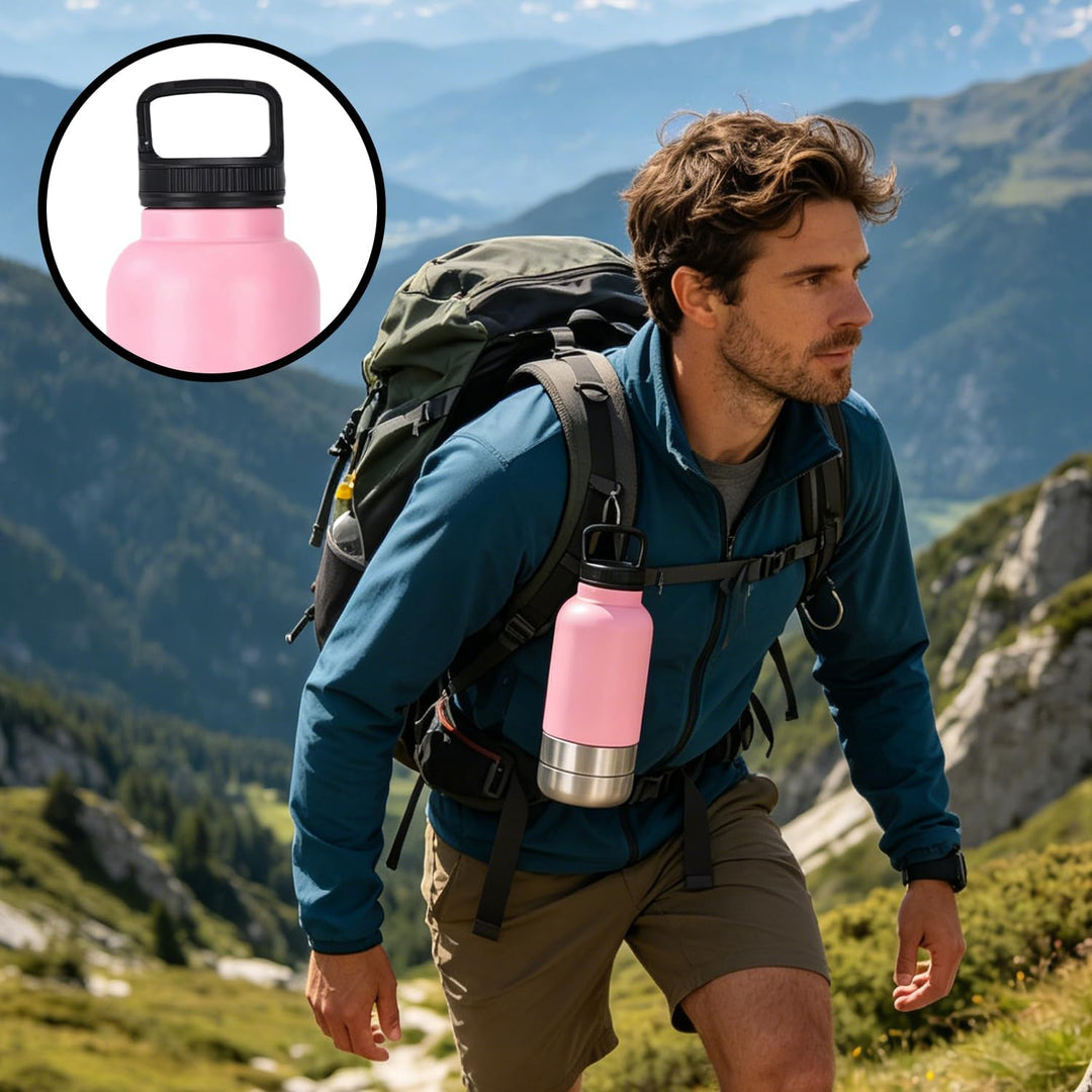 Trinkflasche Hunde für Unterwegs, 1000ml Reiseflasche 3-in-1 für Hunde &amp; Katzen aus Edelstahl mit Wa