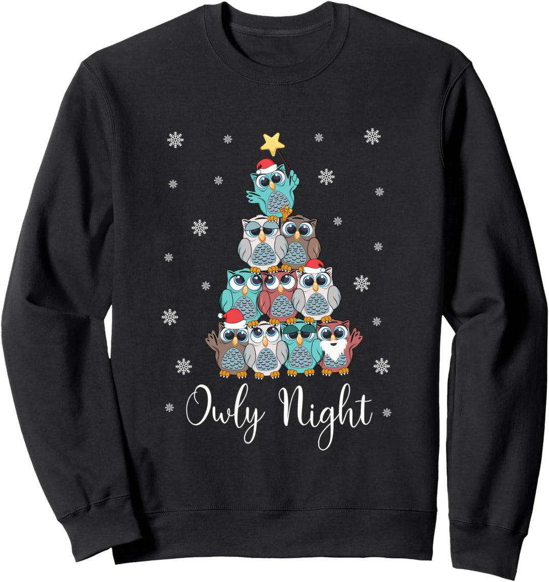 Weihnachten Owly Night mit verschiedenen Eulen Sweatshirt