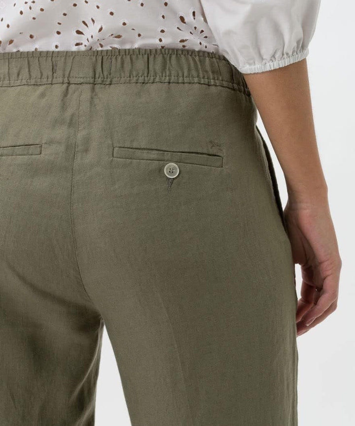 BRAX Damen Style Maron Leinenhose Hose 26W / 30L Khaki, 26W / 30L Khaki