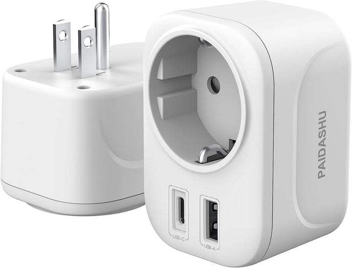 Reisestecker Adapter USA Deutschland Stecker USA Adapter Steckdose mit USB A & C Reise Geschenk Gadg