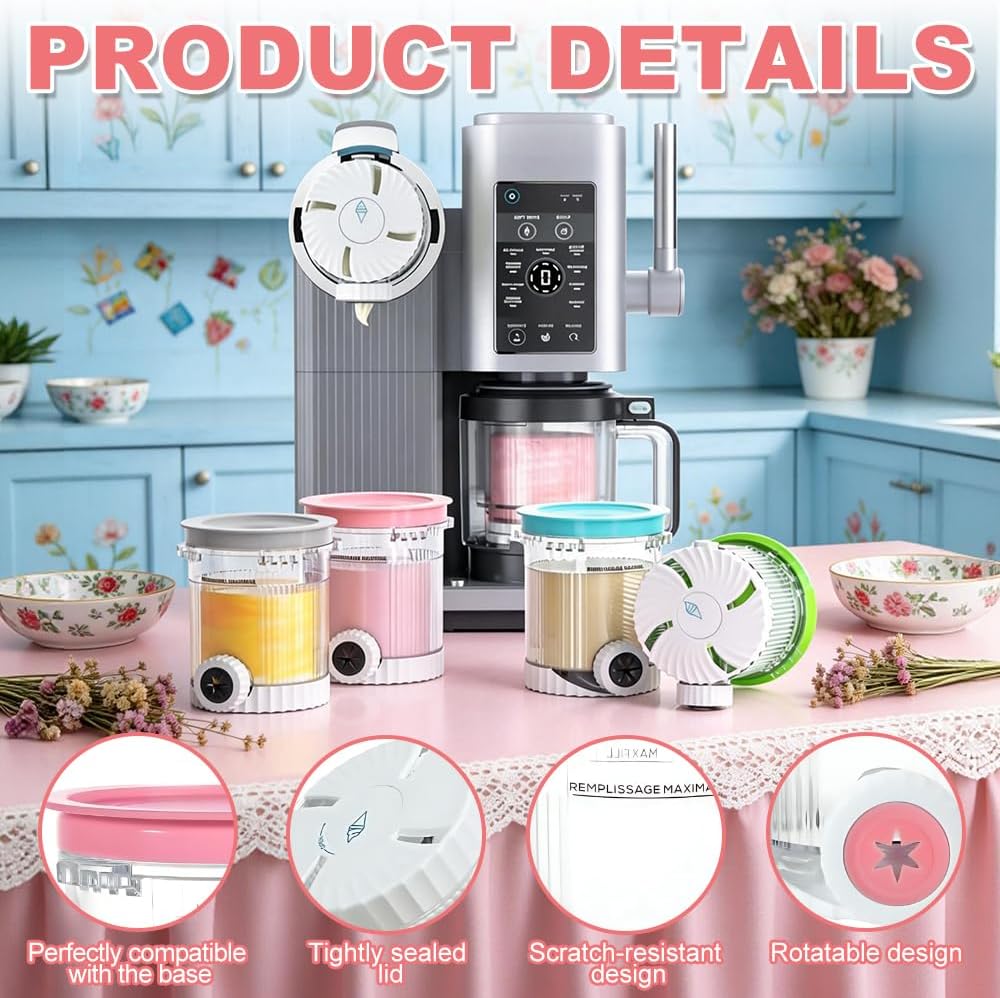 Behälter für Ninja Creami Swirl NC700 NC701EU Serie, Afenau 4 Stück BPA-Frei Eisbehälter mit SwirlDe