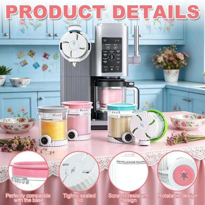 Behälter für Ninja Creami Swirl NC700 NC701EU Serie, Afenau 4 Stück BPA-Frei Eisbehälter mit SwirlDe
