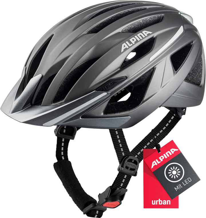 ALPINA HAGA - Stossabsorbierender, Sicherer & Optimal Anpassbarer Urban Fahrradhelm Mit Integriertem