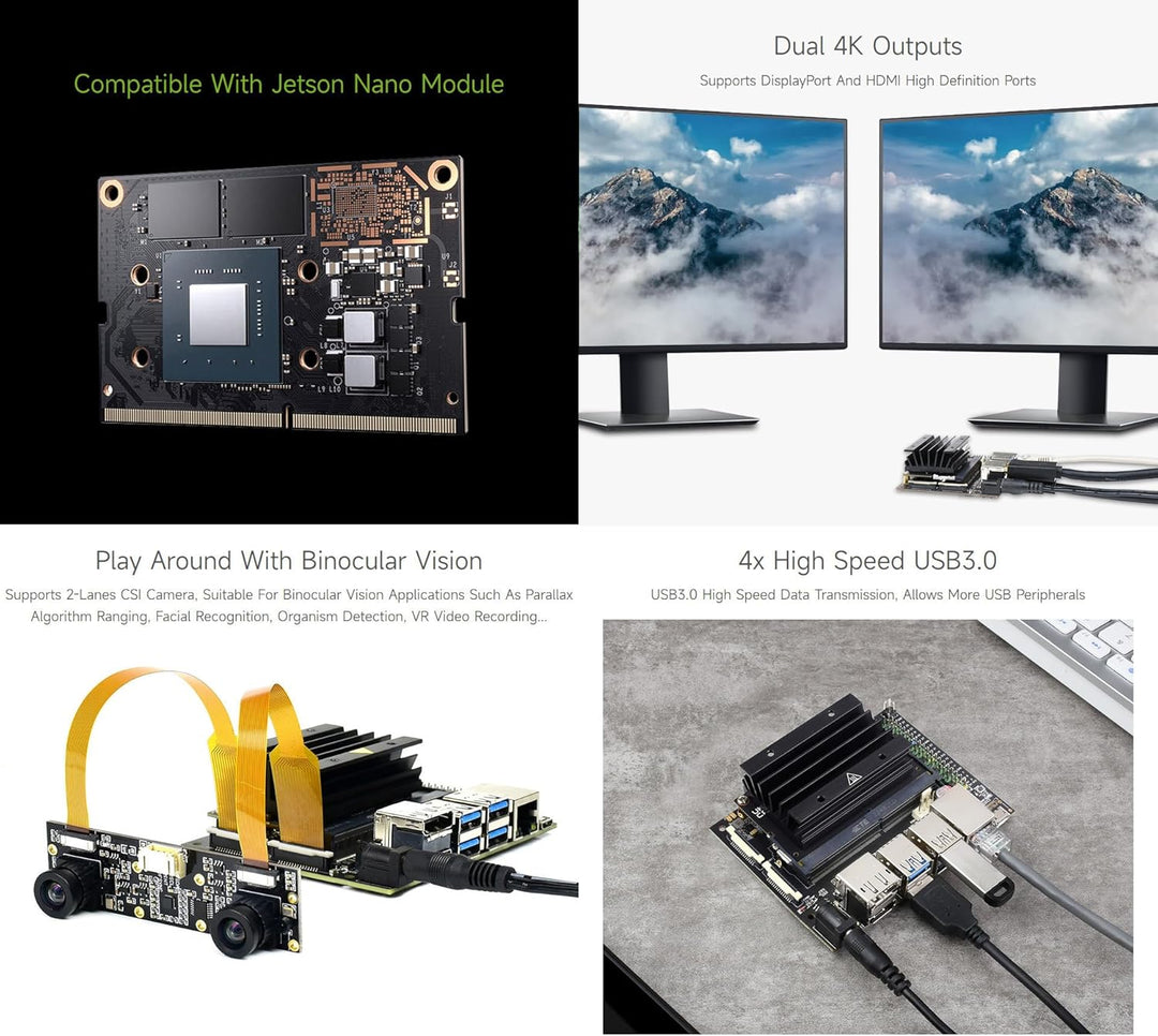 Waveshare Jetson Nano 4GB Development/Expansion Kit Alternative Solution of B01 Kit Come with Carrie