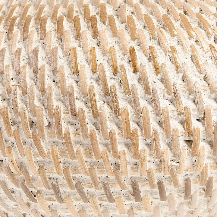 Rattankorb bemalt, mit Deckel und Griff 25 cm Aufbewahrung natur Bila