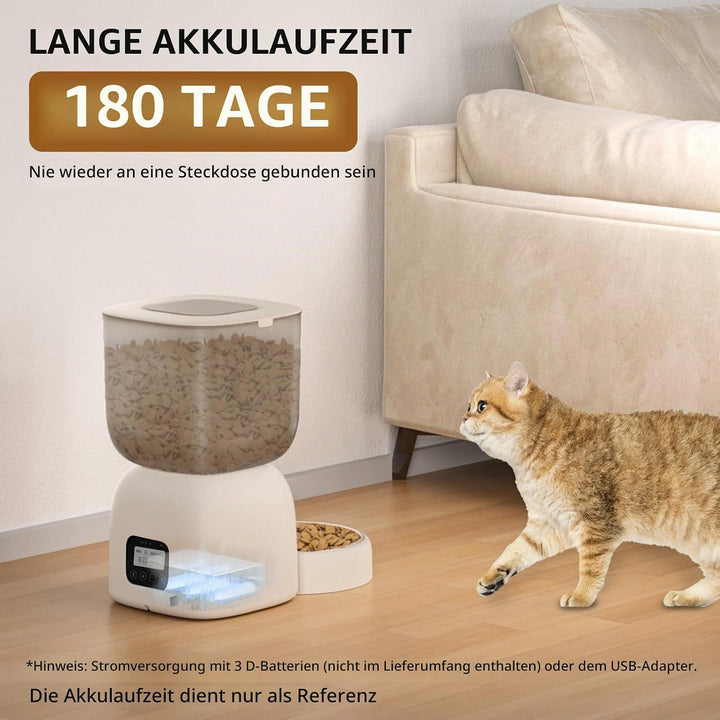 PUPPY KITTY Futterautomat Katze, 180 Tage Lange Batterielebensdauer, Leicht zu reinigen, 10S Spracha