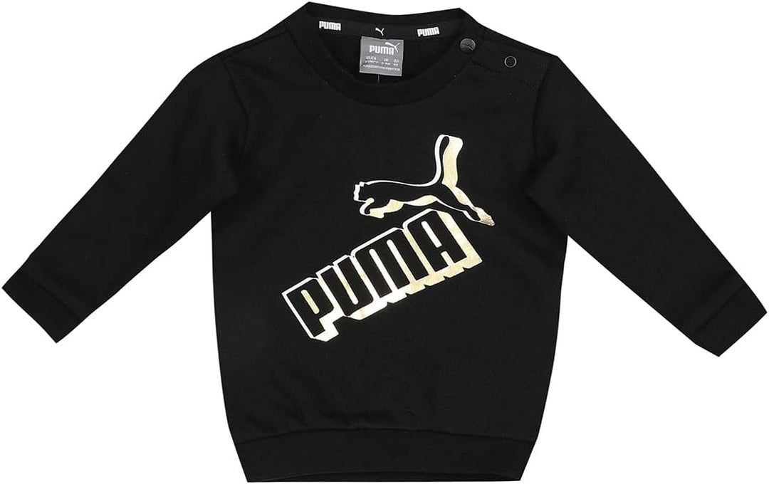 PUMA Unisex Kinder Minicats Ess+ Crew Jogger Fl Trainingsanzug 86 Puma Black, 86 Puma Black