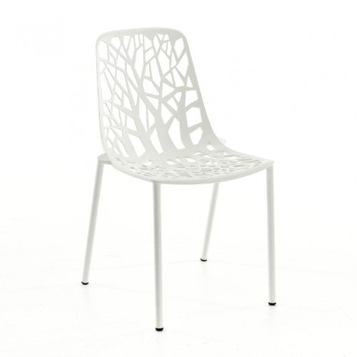 Forest Fast Stapelbarer Stuhl Aus Aluminium-Druckguss Art 6501 Farbe Weiss