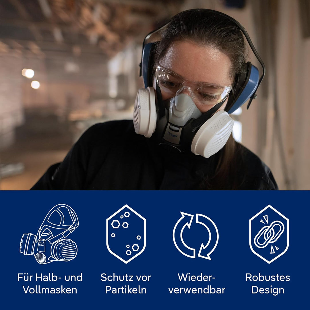 Dräger X-plore Bajonett Partikel-Filter P3 R mit Gehäuse für Aerosole/Partikel | 11 Paar | Ersatzfil