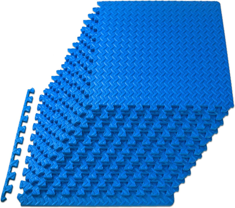 ProsourceFit Puzzlematte 1,2 cm dick – 4,4 m² - 12 Ineinandergreifende Eva Bodenschutzmatten – Boden