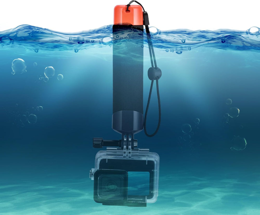 Vkesen Schwimmender Handgriff + Mini Stativ (Zubehör Set) für GoPro, Unterwasser Griff Stick für GoP