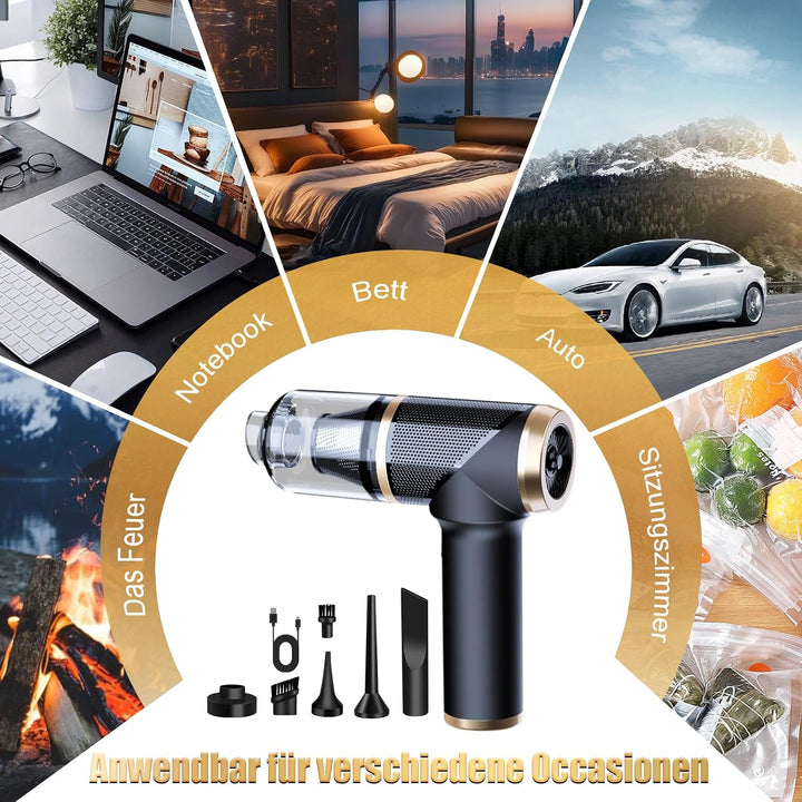 Akku Staubsauger, Handstaubsauger mini Staubsauger kabelloser, Auto-multifunktionaler mit Bürste, Fl