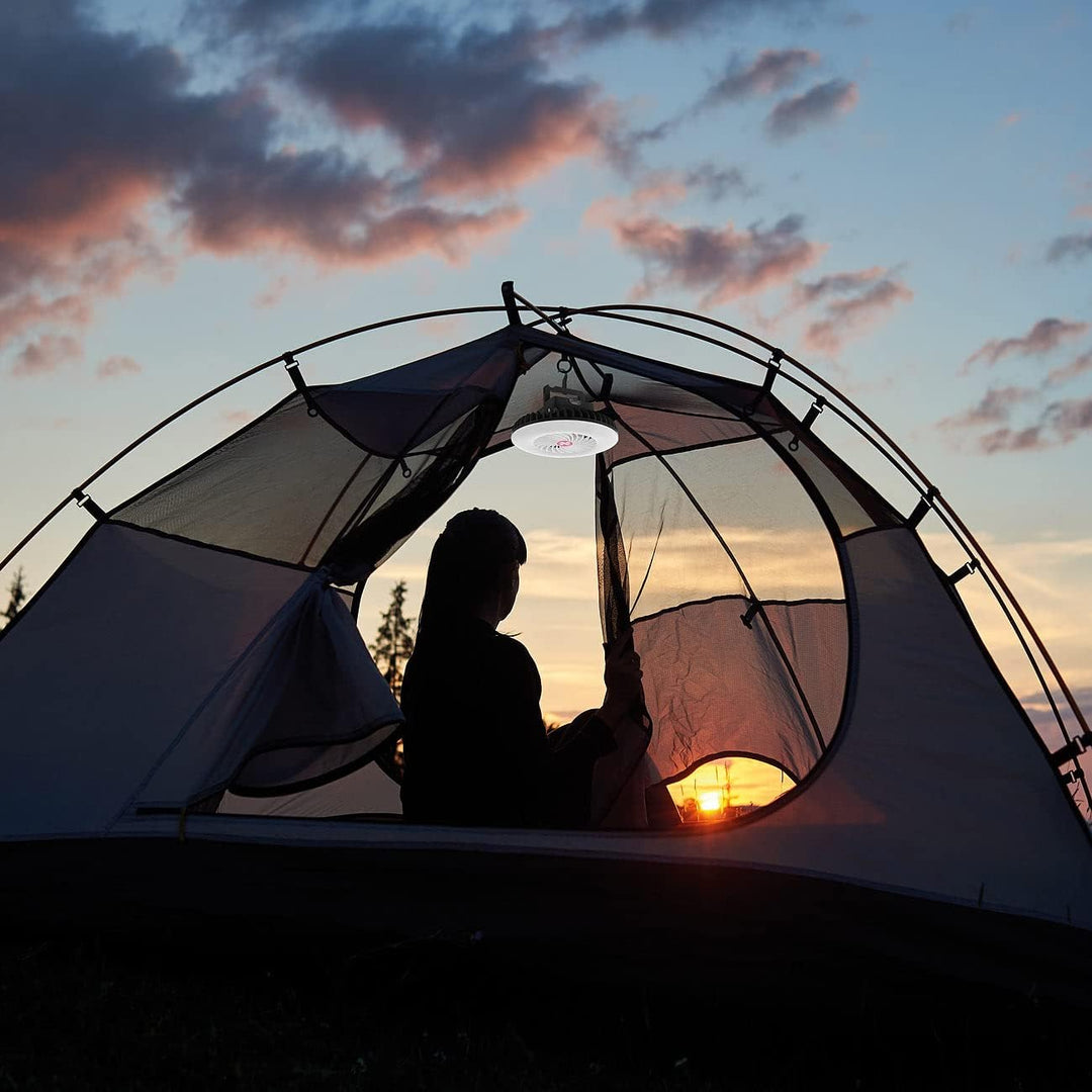 Semptec Urban Survival Technology Camping Licht: 2er-Set 3in1-Akku-LED-Lichter & Ventilatoren + USB-