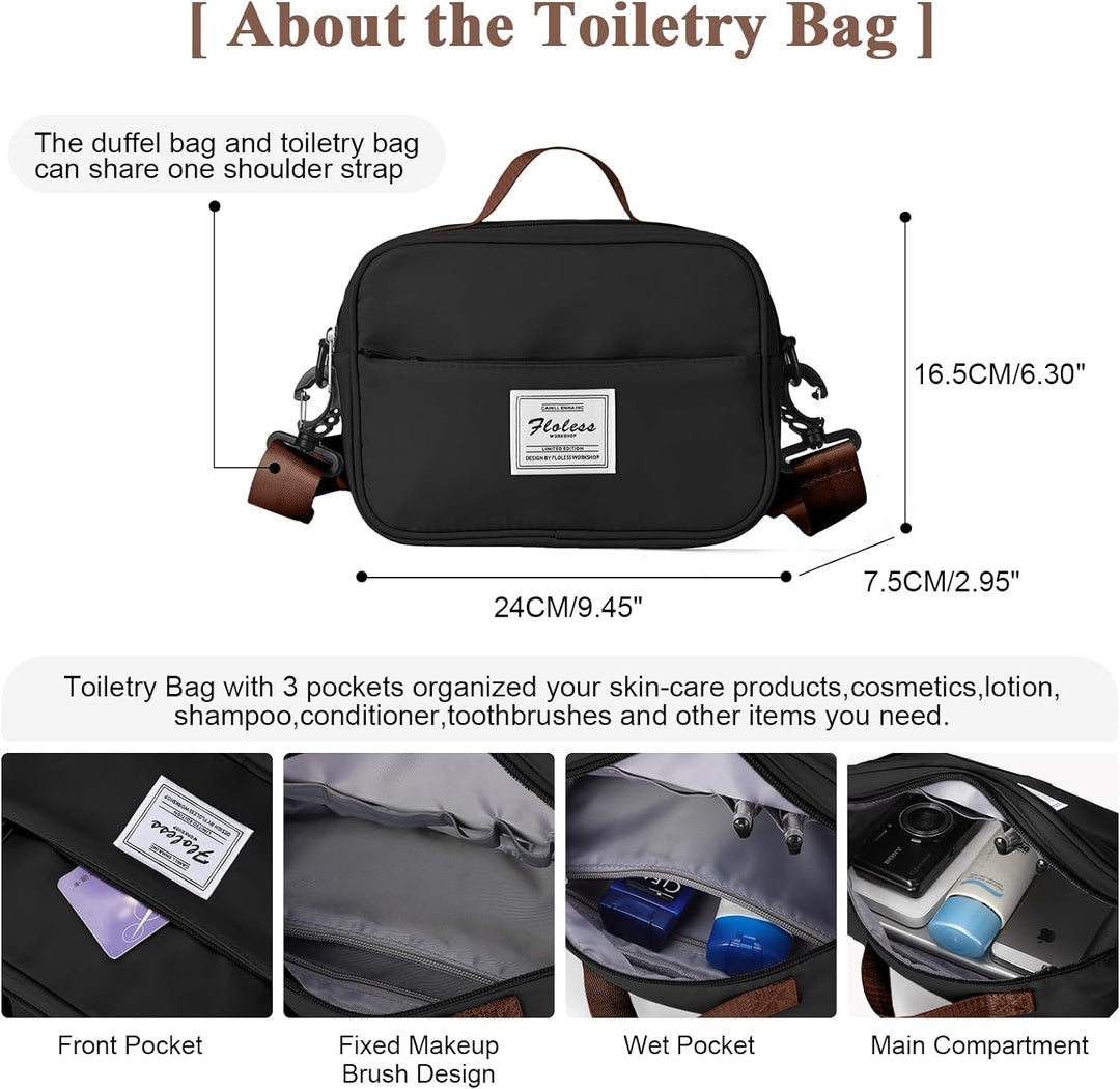 Reisetasche Damen Handgepäck Tasche Sporttasche mit Kulturbeutel Weekender Bag Schwimmtasche Wasserd