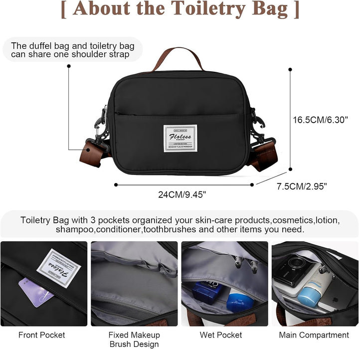 Reisetasche Damen Handgepäck Tasche Sporttasche mit Kulturbeutel Weekender Bag Schwimmtasche Wasserd
