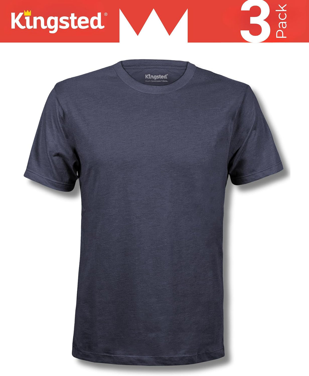 Kingsted Herren Klassische Einfarbige Herren-t-Shirts T-Shirt (4er Pack) L Essential 3er-pack, L Ess
