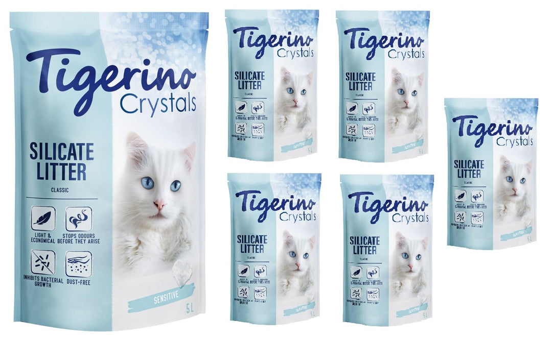 Tigerino Crystals Katzenstreu Super Pack 30L | Silikatstreu | staubfrei | extrem absorbierfähig und