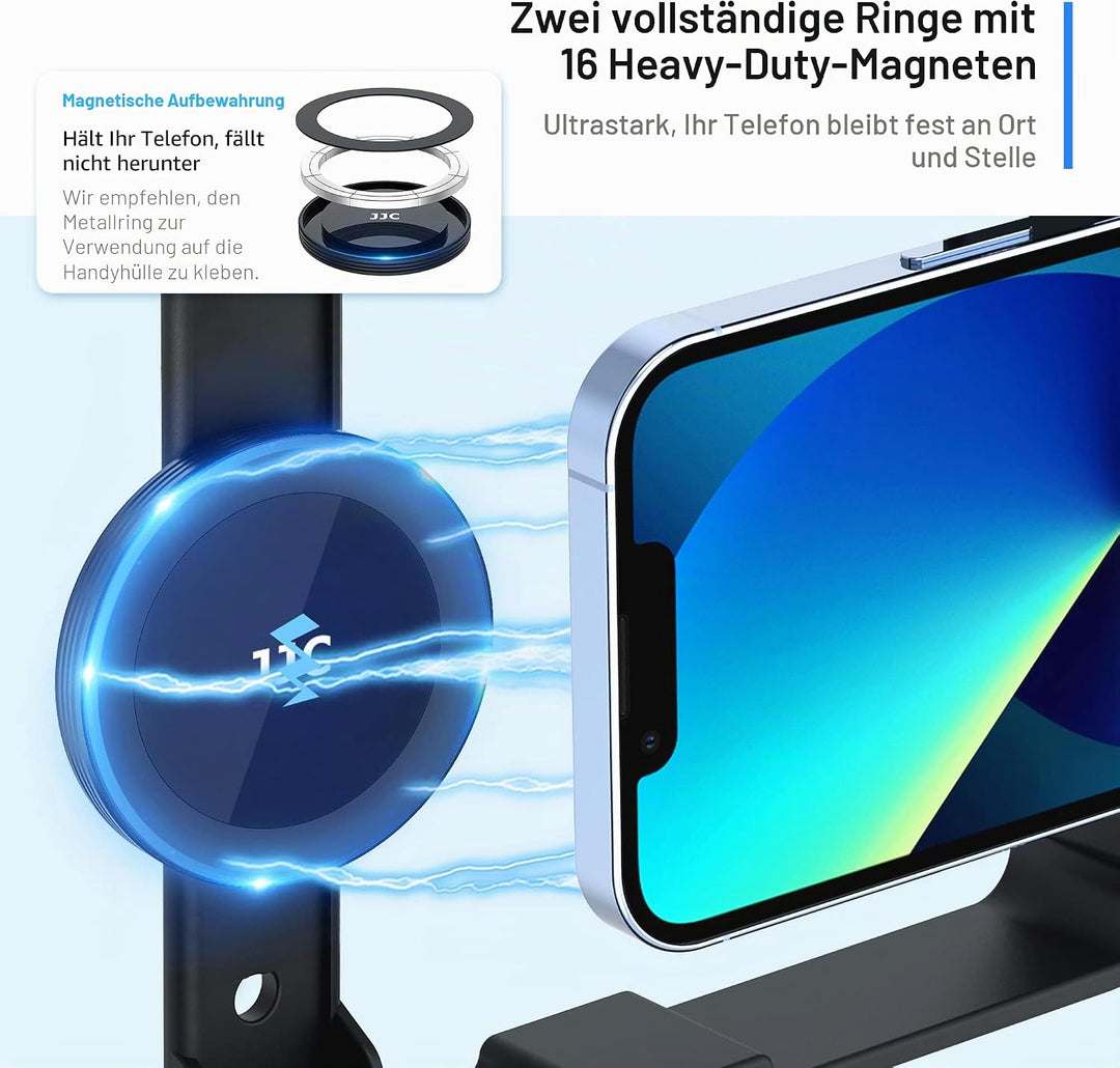 JJC Universelles Magnetic Handy Video Rig Fernbedienungs Set für iPhone 15 14 13 12 11 Pro Max Huawe
