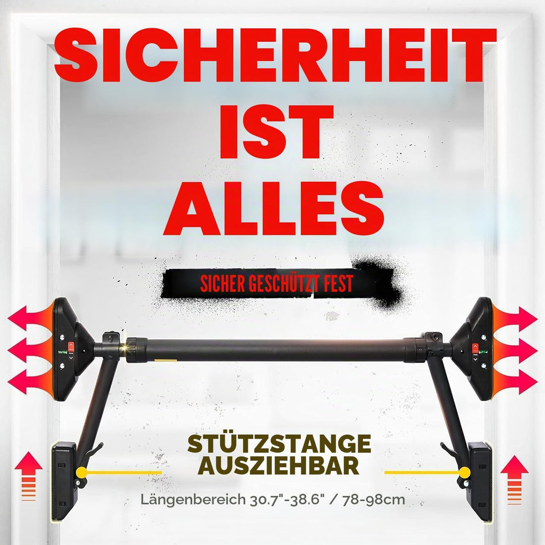 Klimmzugstange/Klimmzugstange Oberkörper-Workout-Stange, super belastbar: Doppelte Sicherheitsverrie