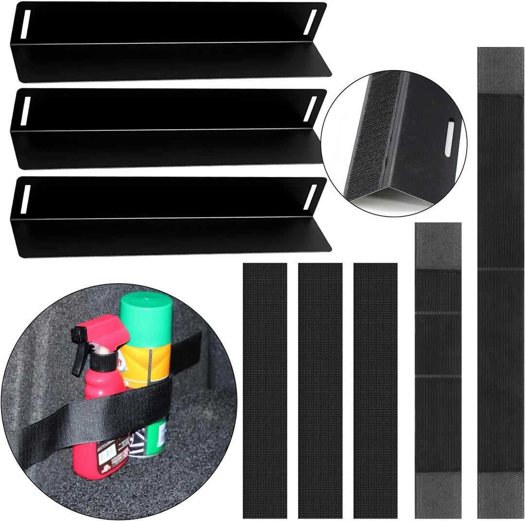 3 Stück ＋2pcs Auto Kofferraum Organizer Klett mit Klettverschluss, Klettverschluss Befestigung Strap