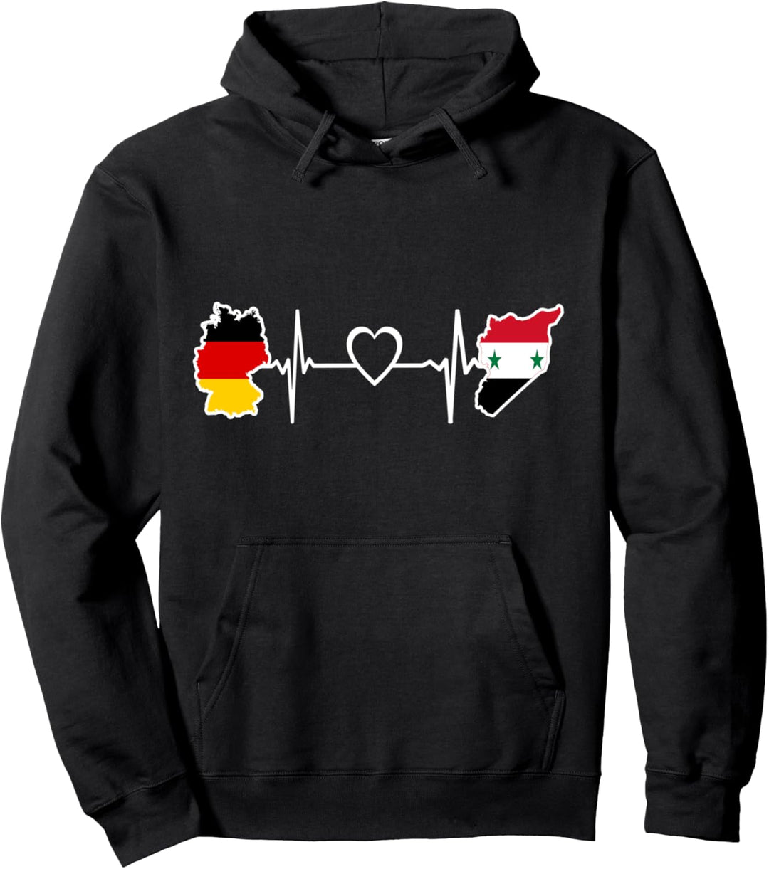 Flagge Syrien Deutschlandflagge - Herzschlag Deutschlands Pullover Hoodie