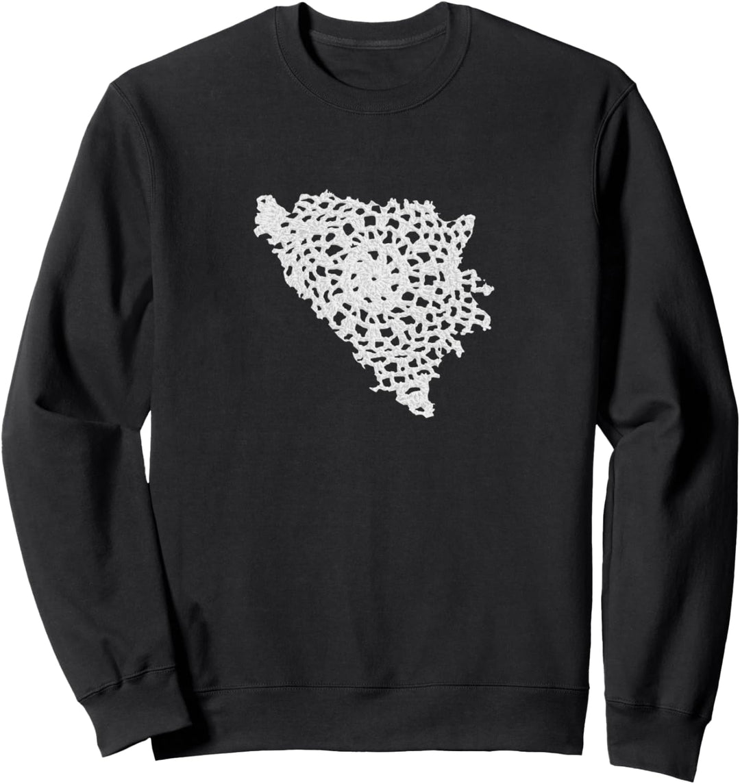 Bosnien Umriss gehäkelt Heklanje Bosnien Sweatshirt