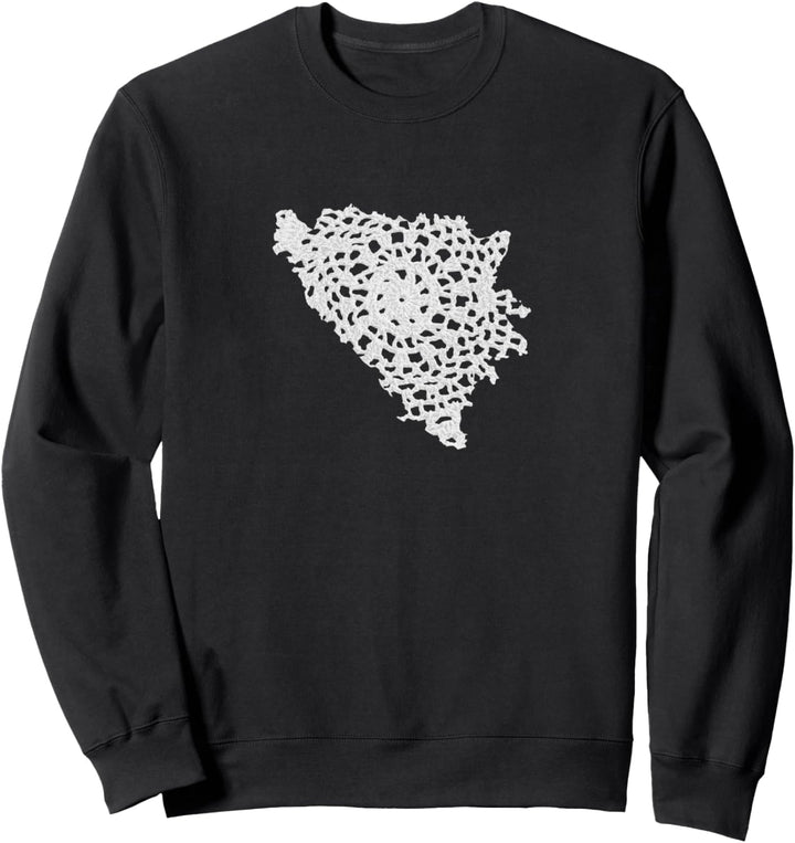 Bosnien Umriss gehäkelt Heklanje Bosnien Sweatshirt