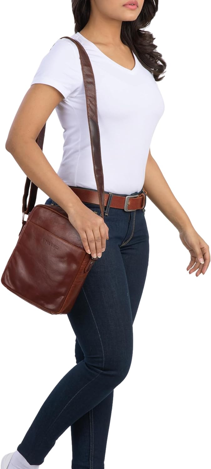 STILORD 'Nils' Vintage Ledertasche Umhängetasche Klein für Herren Damen Tablettasche 9.7 Zoll DIN A5