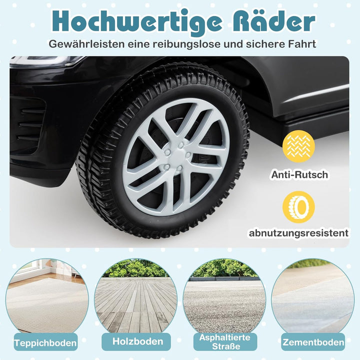 COSTWAY 3-in-1 Rutschauto mit Schiebestange, Rutschfahrzeug mit abnehmbarem Griff und Schutzbügel, R