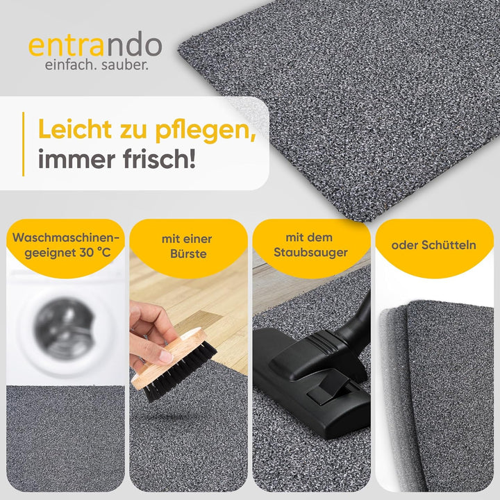 Entrando Fussmatte 100x120 cm - innen und aussen - Baumwolle - rutschfest, waschbar, robust - passt