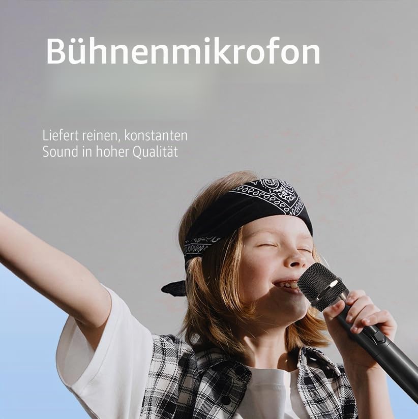 Handfunkmikrofonsystem, Festfrequenz, mit wiederaufladbarem Empfänger, 3,5-mm-Klinkenstecker, für Ka