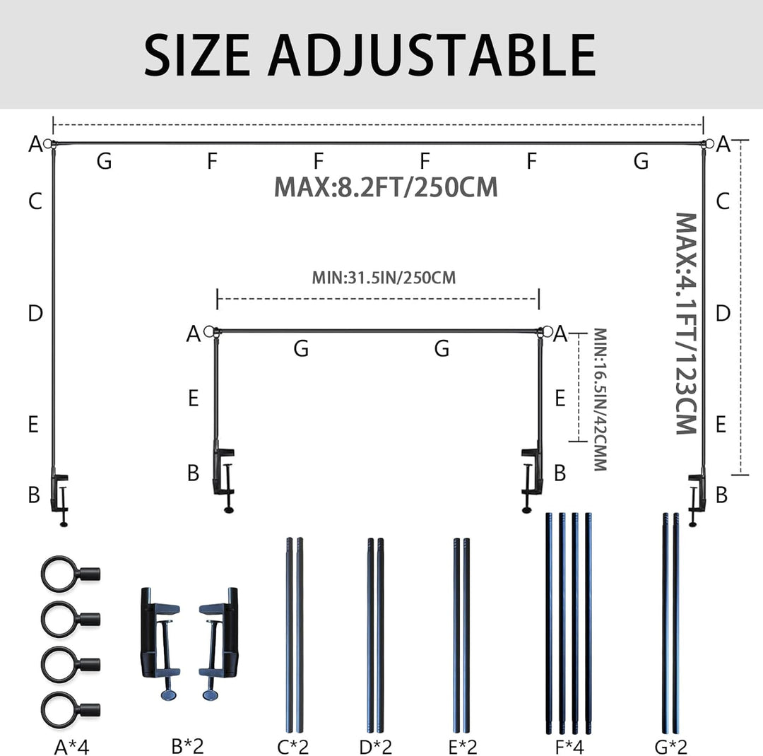 Deko Tischbogen, Metall Verstellbarer Tischbogenständer 80-250cm Länge, Tisch Dekoration Halter Stan