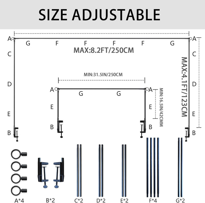 Deko Tischbogen, Metall Verstellbarer Tischbogenständer 80-250cm Länge, Tisch Dekoration Halter Stan