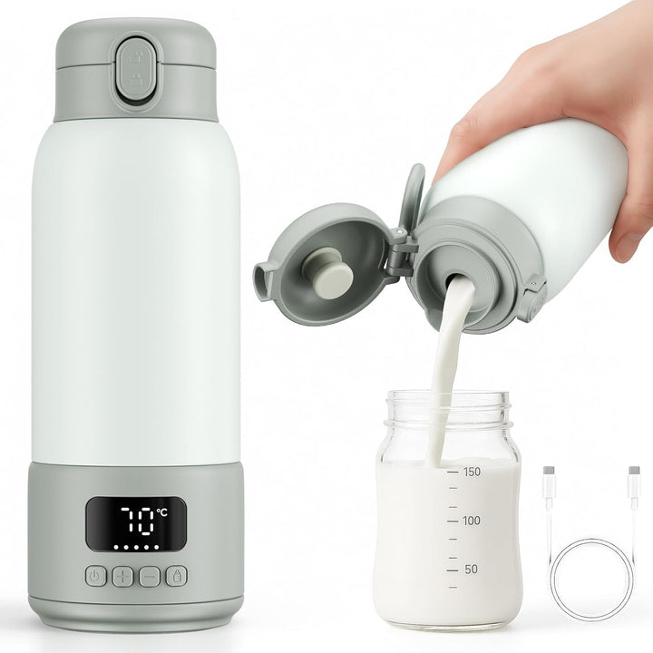 Tragbarer Flaschenwärmer unterwegs für Baby,Schnelles Aufheizen Muttermilch und Wasser,perfekte Temp