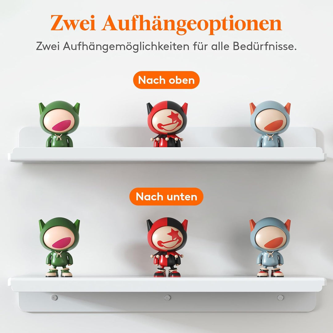 Lifewit Hängeregale für die Wand, 6er Pack Weisses 38CM Raumdeko für Bücherregal/Schallplatten Präse