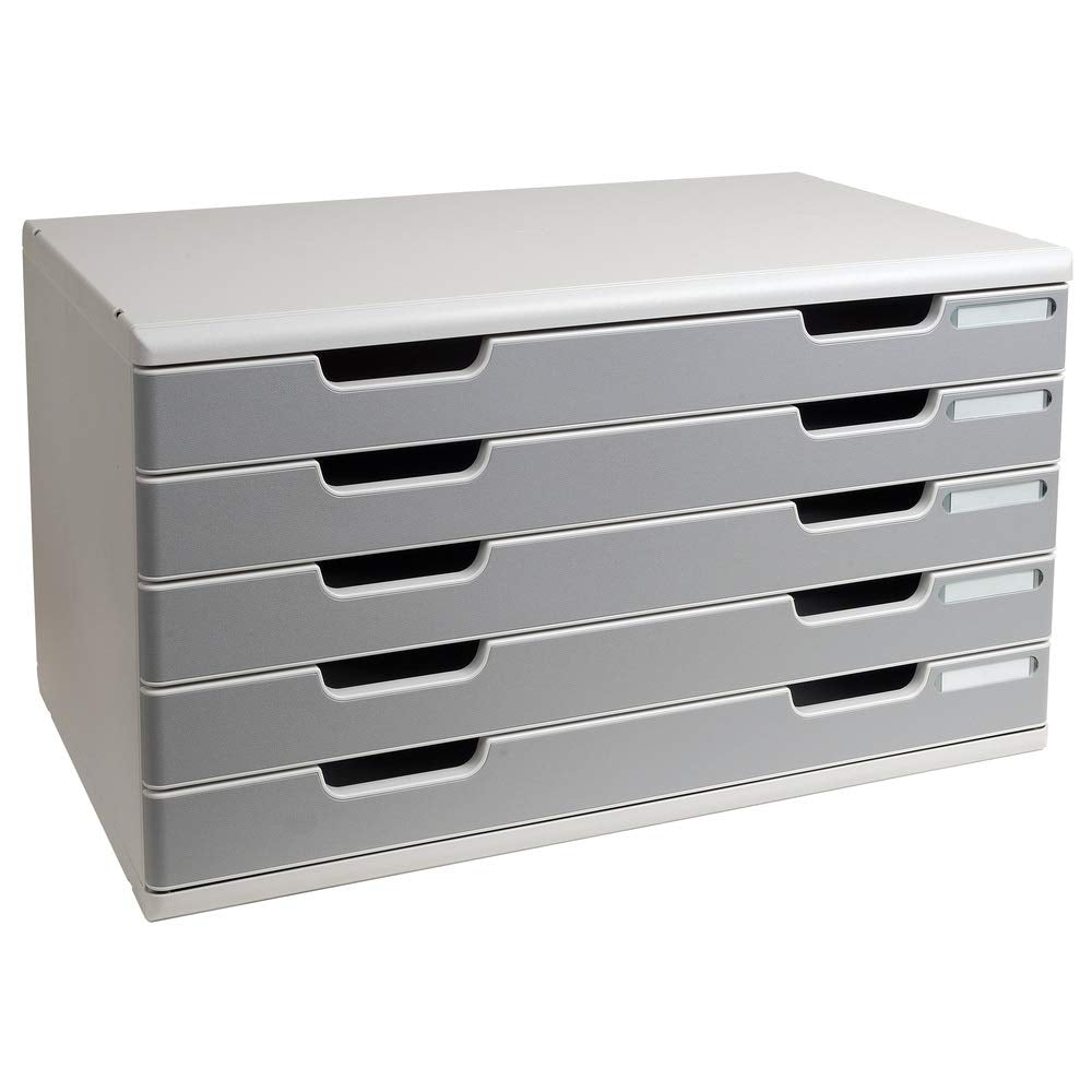 Exacompta 322041D Ablagesystem Modulo A3, 5 laden Classic, lichtgrau/steingrau, 350 x 576 x 320 mm 5