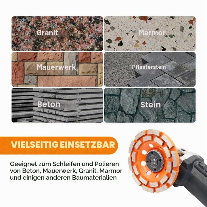 Diamant Schleiftopf 180mm - BRSCHNITT Geschweisst Doppelreihig Diamanttopfschleifer Schleifscheibe f