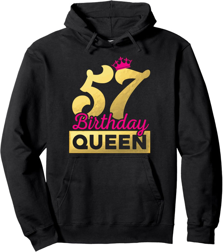 57. Geburtstag Mädchen Frauen süsses Birthday Queen Krone Pullover Hoodie